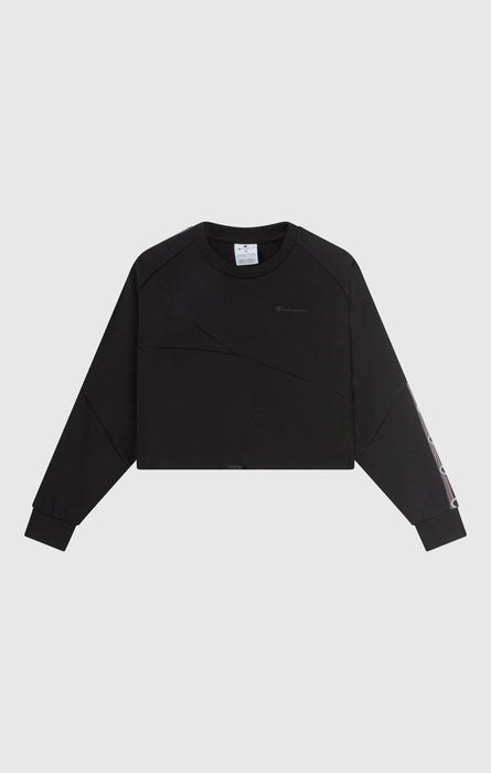 Damen Cropped Interlock Rundhals-Sweatshirt mit Tape Logo