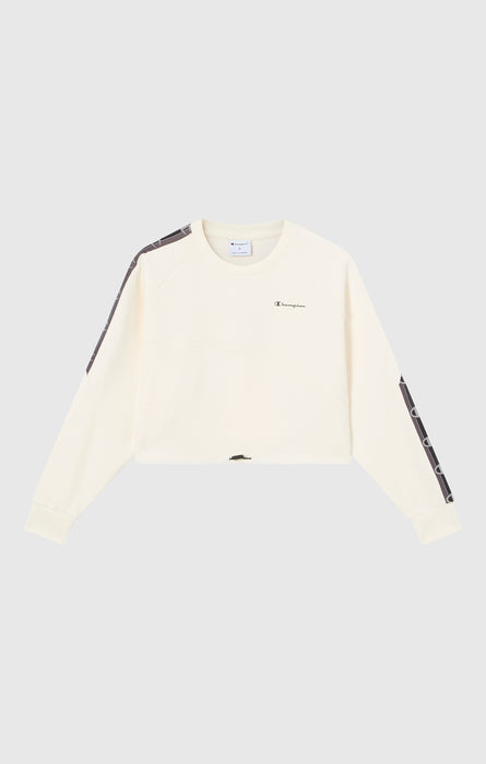 Women’s Cropped Interlock Crewneck Sweatshirt with Tape Logo