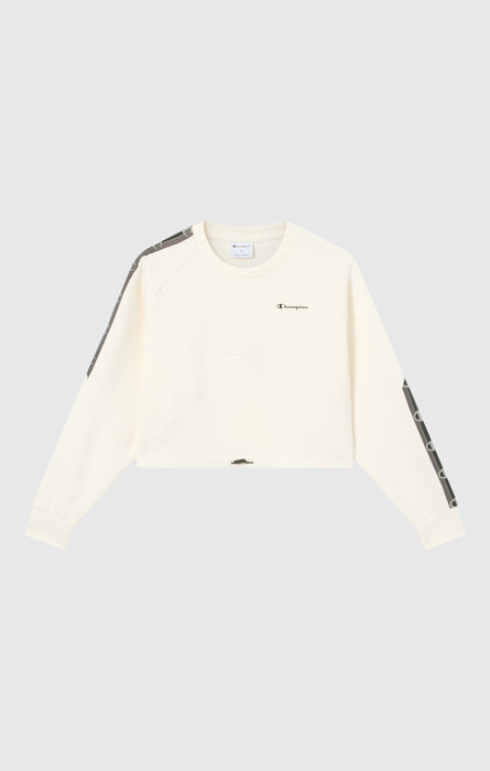 Damen Cropped Interlock Rundhals-Sweatshirt mit Tape Logo