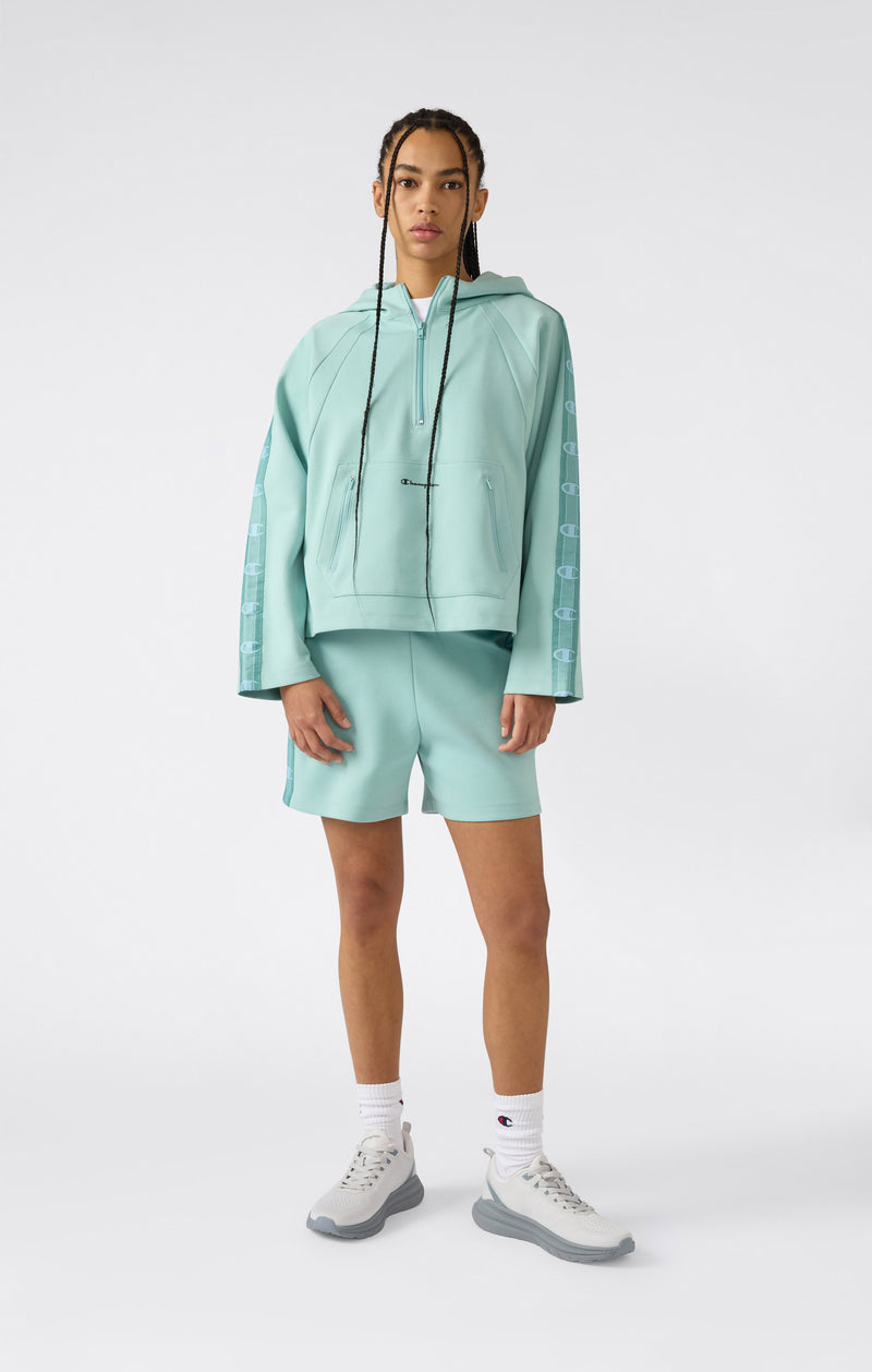 Short en Interlock avec Bande Logo pour Femme