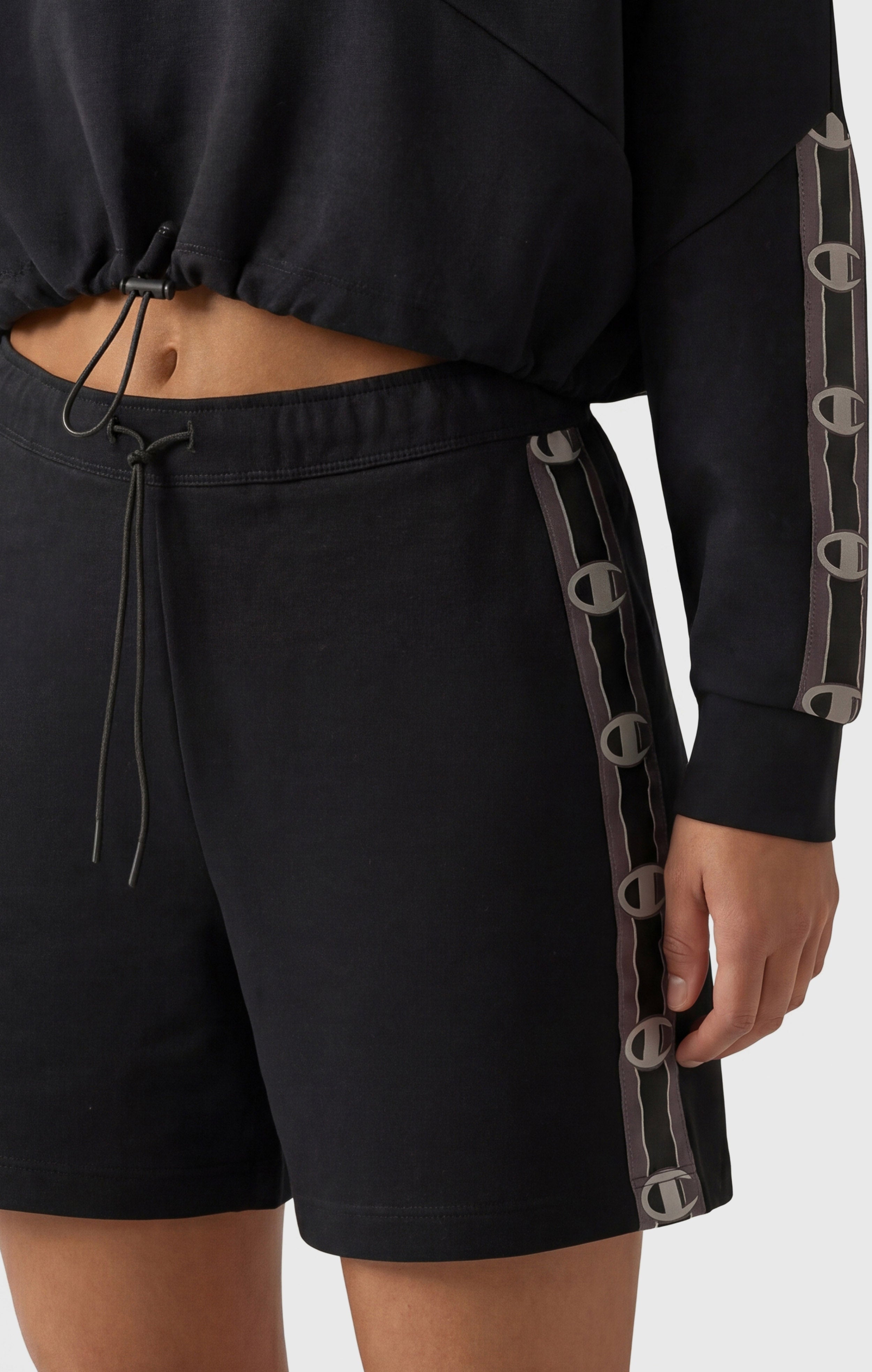 Pantaloncini in Interlock con Tape Logo da Donna