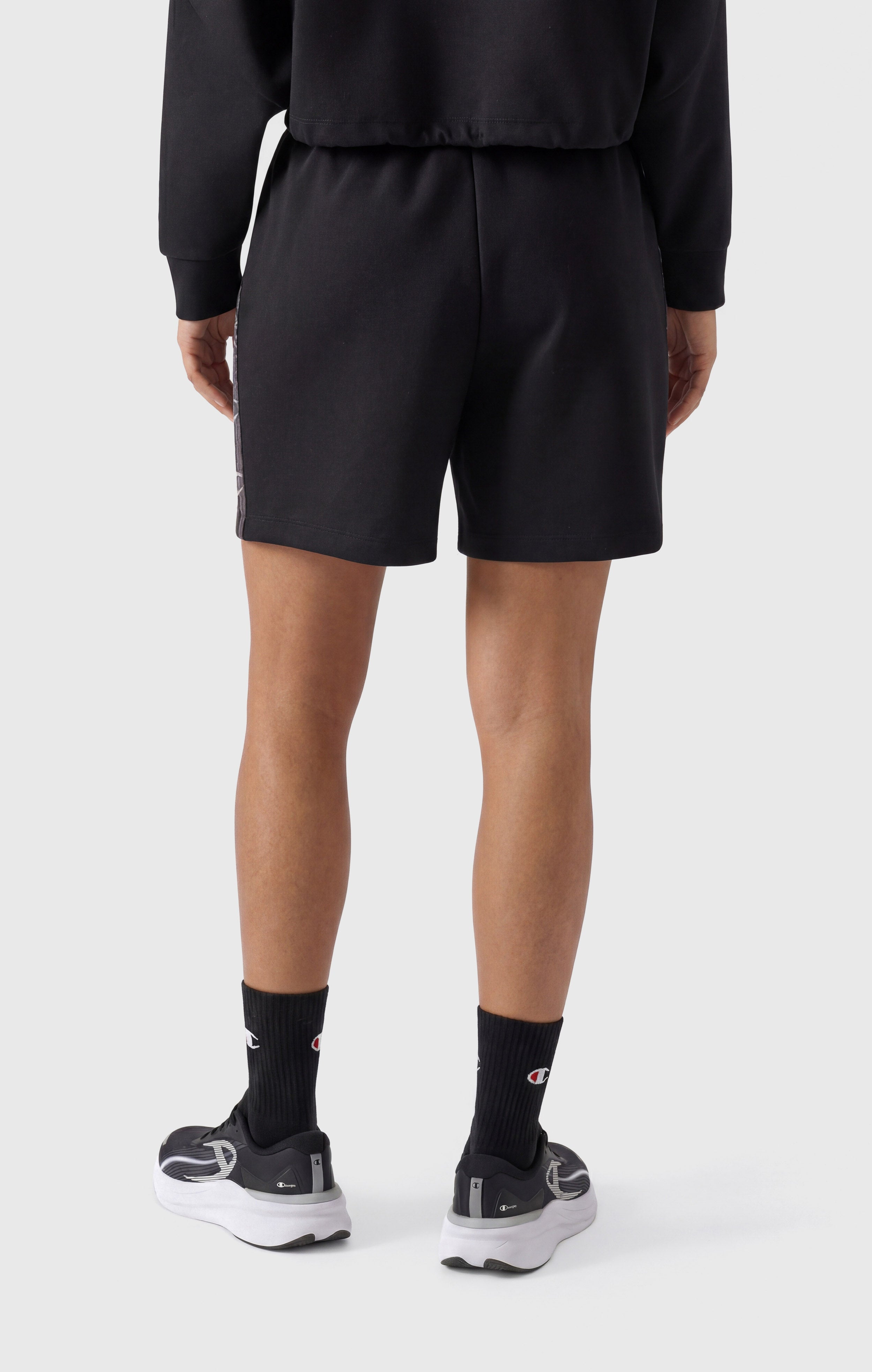 Pantaloncini in Interlock con Tape Logo da Donna