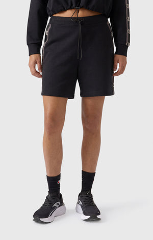 Pantaloncini in Interlock con Tape Logo da Donna