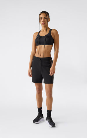 Short en Interlock avec Bande Logo pour Femme