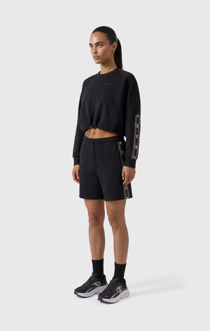 Pantaloncini in Interlock con Tape Logo da Donna