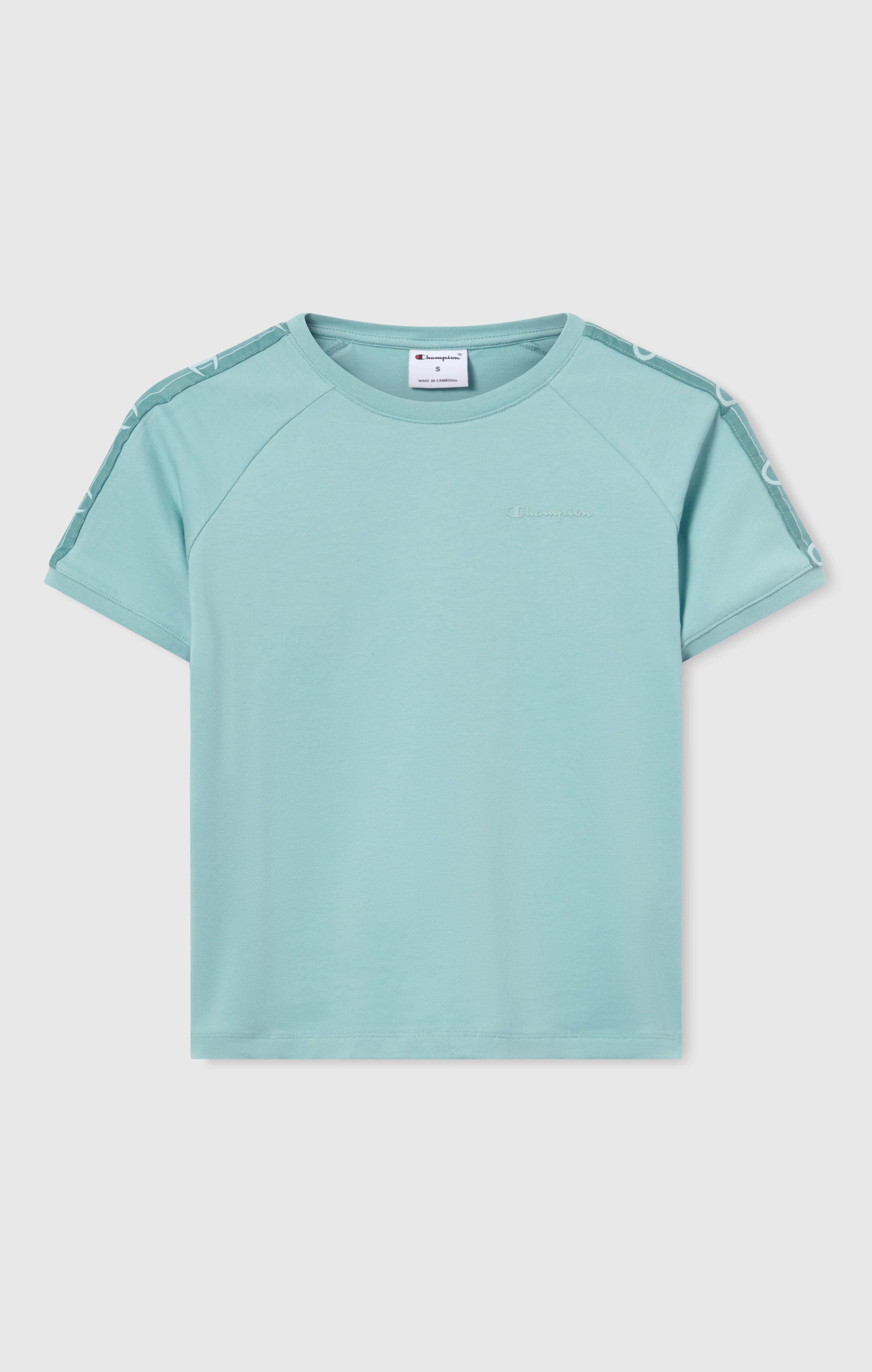 Women’s Crewneck Stretch Jersey T-Shirt with Logo Tape