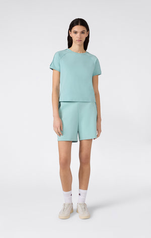 Women’s Crewneck Stretch Jersey T-Shirt with Logo Tape