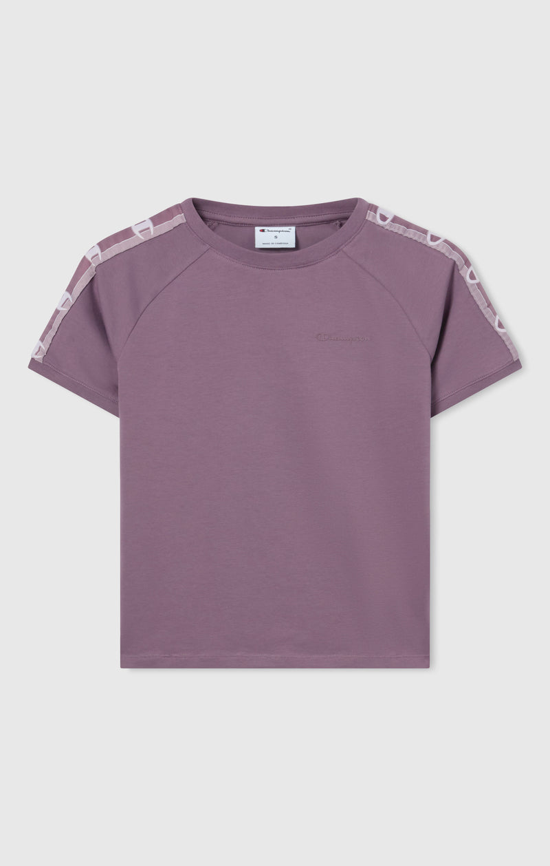 Women’s Crewneck Stretch Jersey T-Shirt with Logo Tape