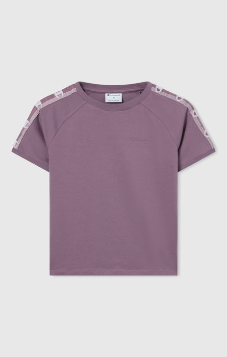 Women’s Crewneck Stretch Jersey T-Shirt with Logo Tape