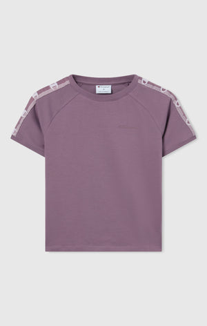 Women’s Crewneck Stretch Jersey T-Shirt with Logo Tape