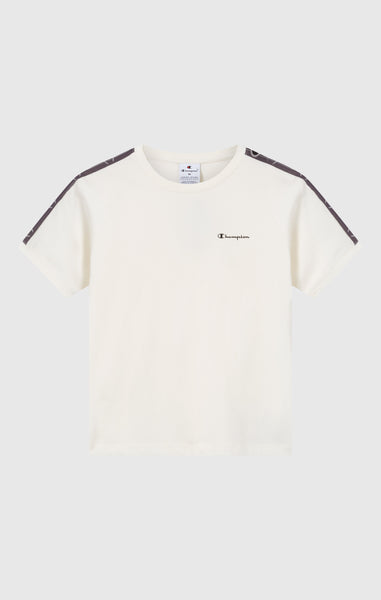 Women’s Crewneck Stretch Jersey T-Shirt with Logo Tape