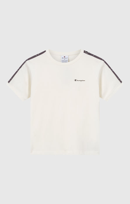 Damen Rundhals T-Shirt aus Stretch-Jersey mit Logo-Tape