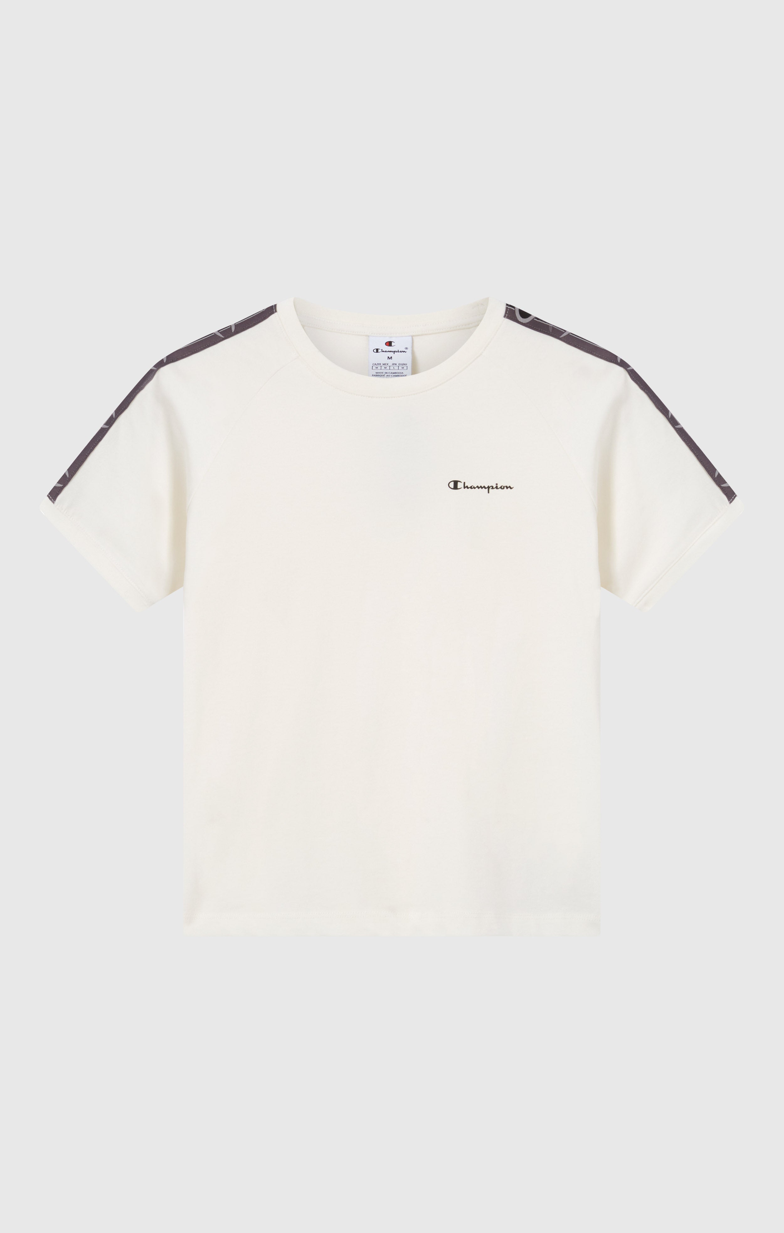 Damen Rundhals T-Shirt aus Stretch-Jersey mit Logo-Tape