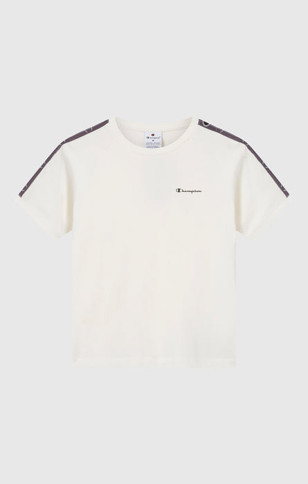 Women’s Crewneck Stretch Jersey T-Shirt with Logo Tape