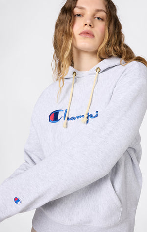 Women’s Lightweight Reverse Weave Hoodie with Embroidered Logo