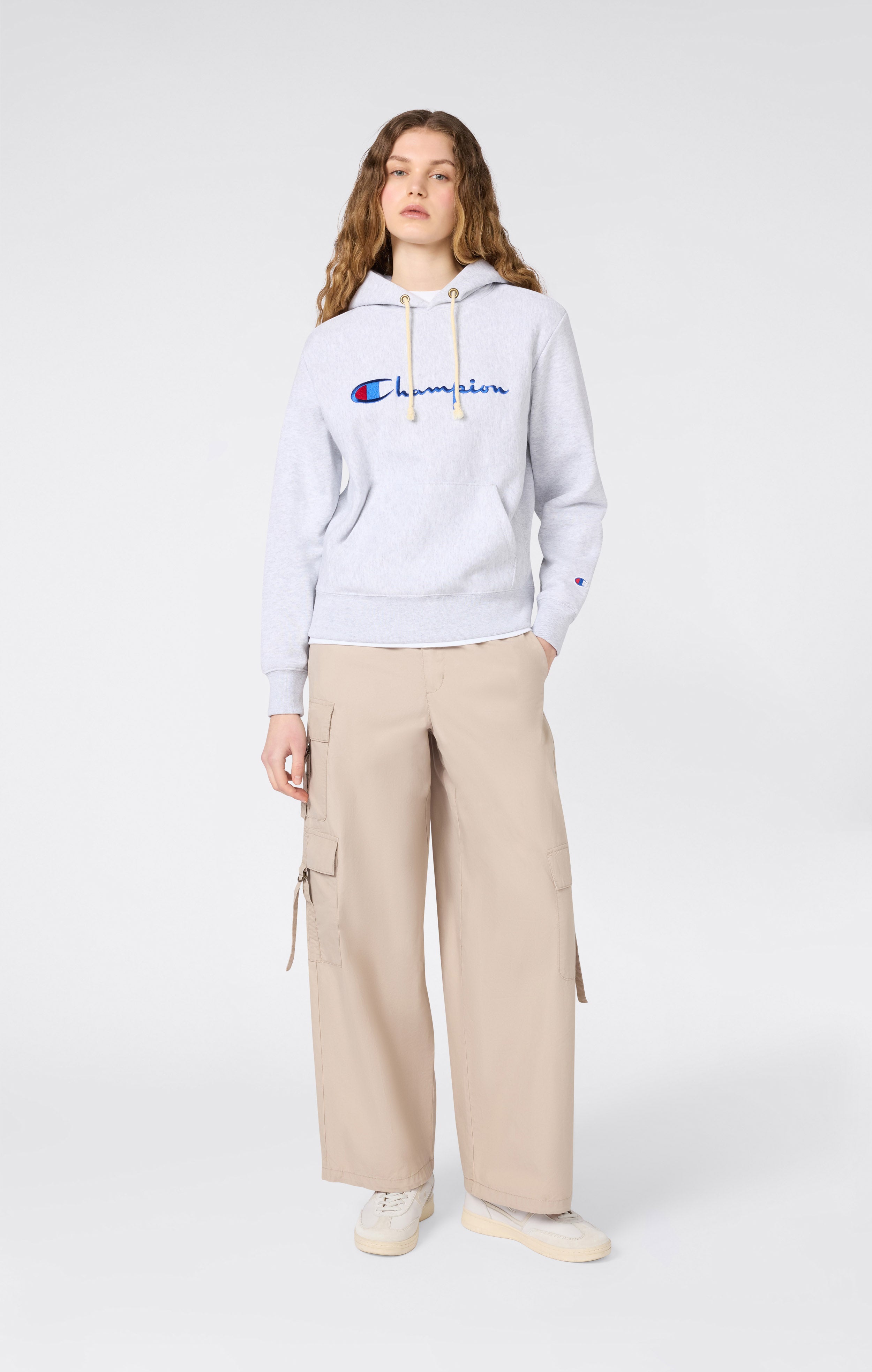 Women’s Lightweight Reverse Weave Hoodie with Embroidered Logo