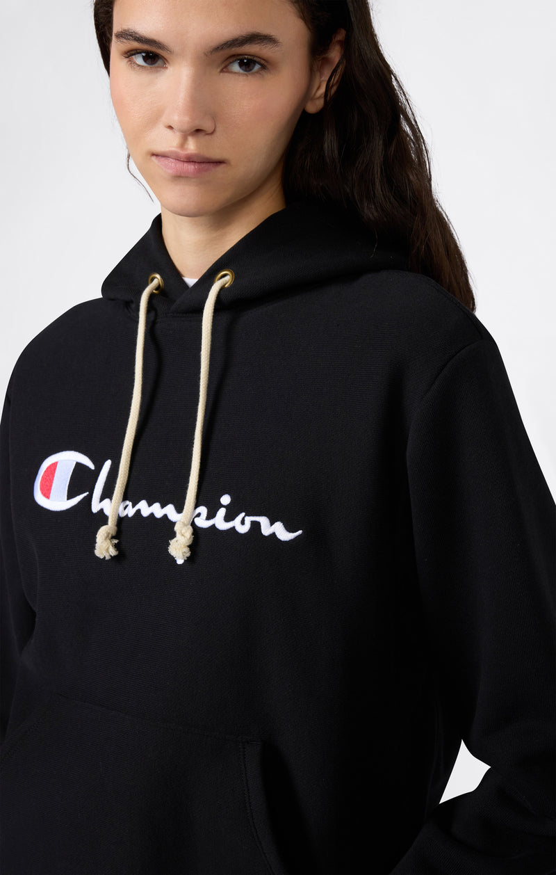 Women’s Lightweight Reverse Weave Hoodie with Embroidered Logo