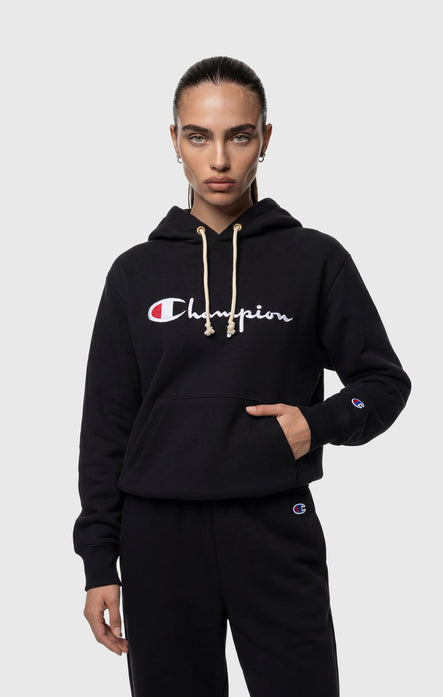 Leichter Reverse Weave Hoodie mit gesticktem Logo für Damen