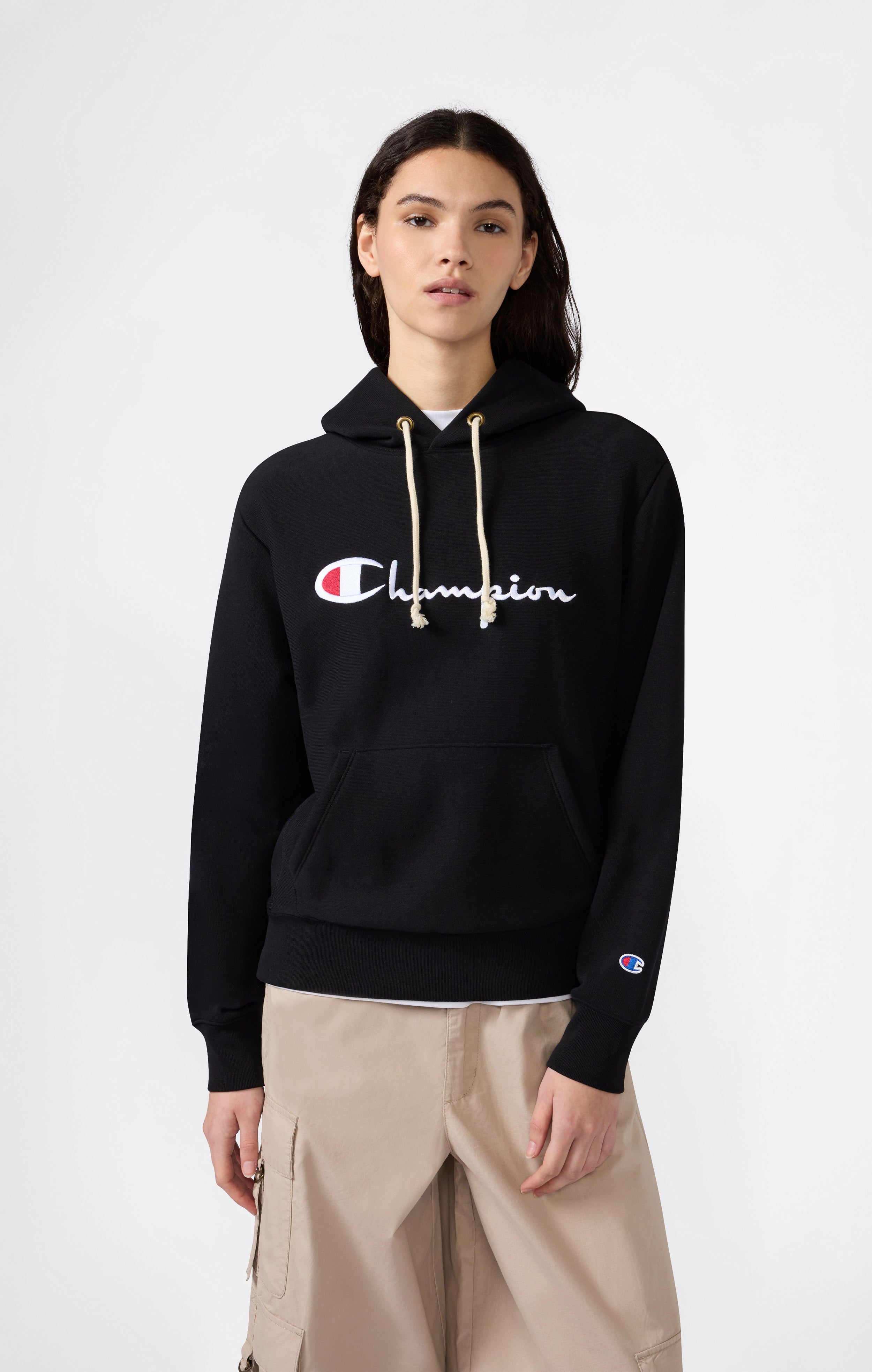 Women’s Lightweight Reverse Weave Hoodie with Embroidered Logo