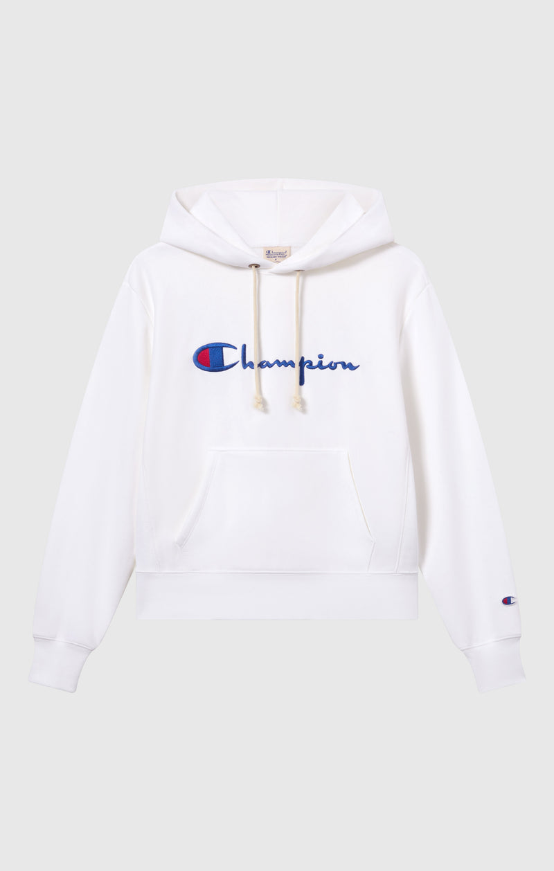 Felpa con Cappuccio Leggera con Logo Ricamato Reverse Weave da Donna