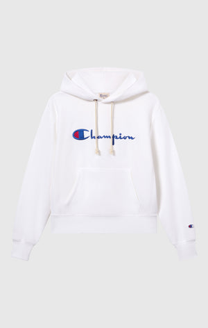 Felpa con Cappuccio Leggera con Logo Ricamato Reverse Weave da Donna