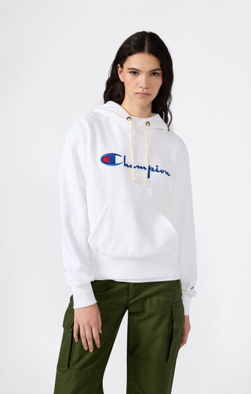Sweat à capuche léger Reverse Weave avec logo brodé pour femme