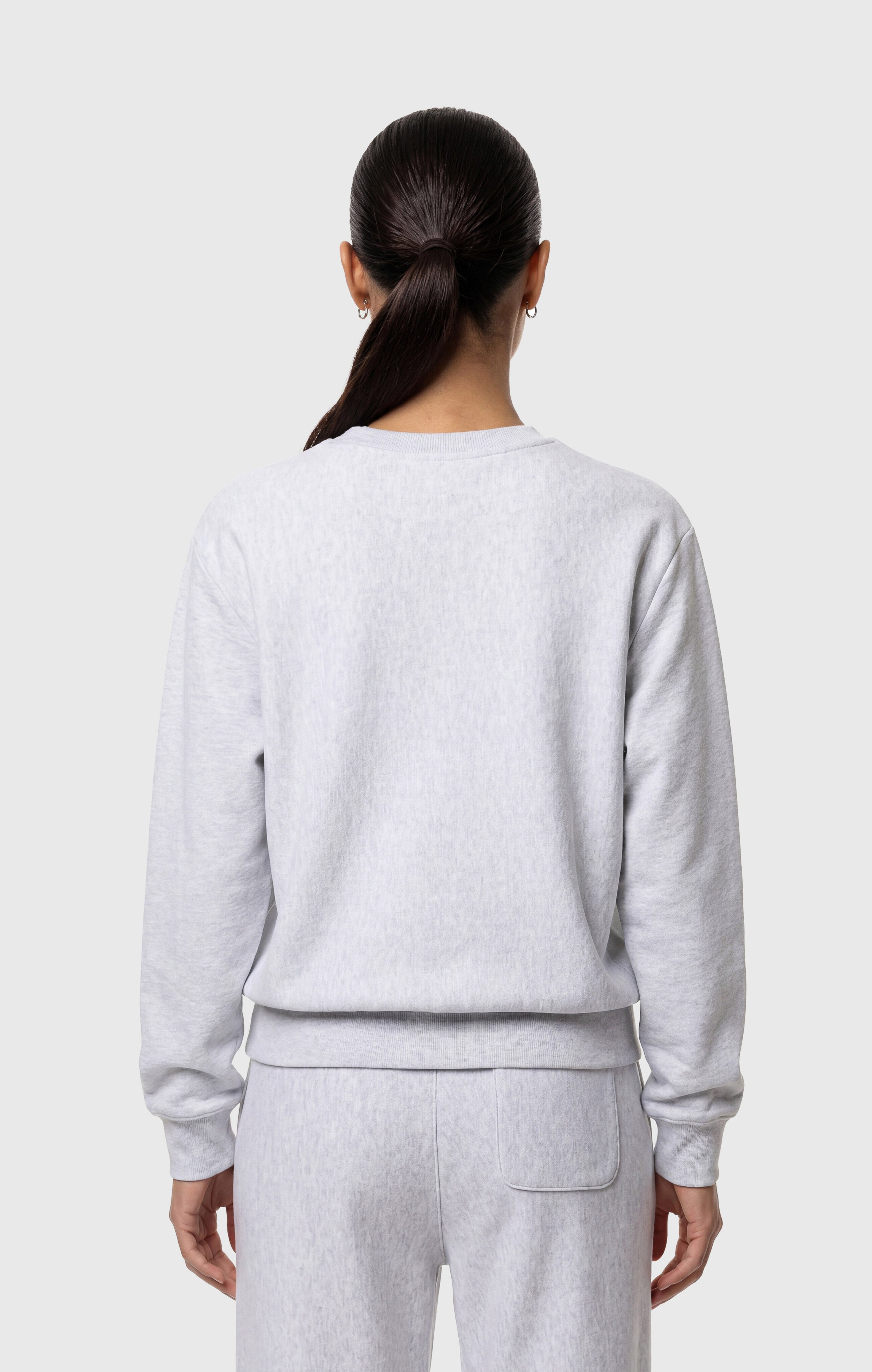 Women’s Lightweight Reverse Weave Crewneck Sweatshirt with Embroidered Logo