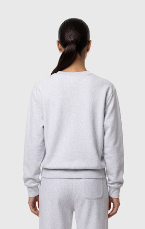 Women’s Lightweight Reverse Weave Crewneck Sweatshirt with Embroidered Logo