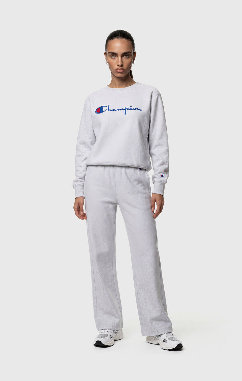Women’s Lightweight Reverse Weave Crewneck Sweatshirt with Embroidered Logo