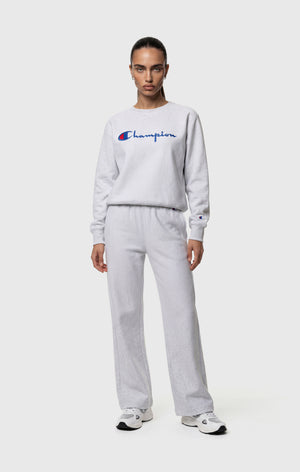 Women’s Lightweight Reverse Weave Crewneck Sweatshirt with Embroidered Logo
