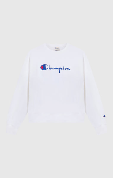 Women’s Lightweight Reverse Weave Crewneck Sweatshirt with Embroidered Logo