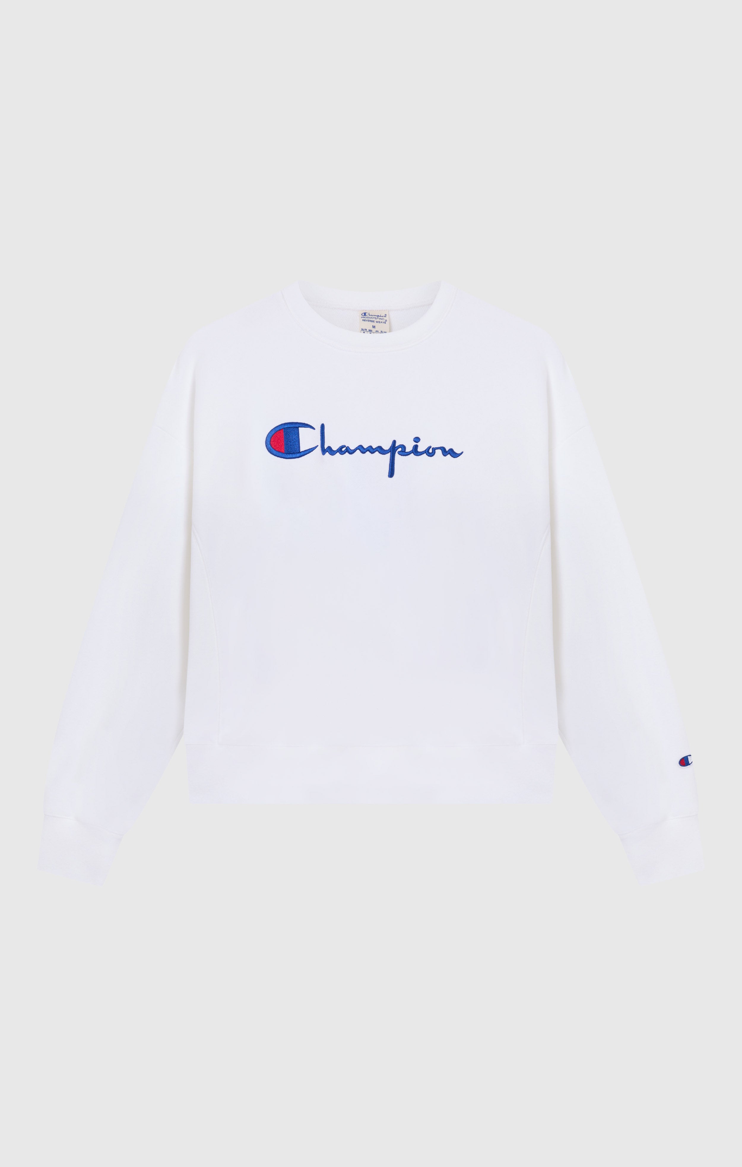 Women’s Lightweight Reverse Weave Crewneck Sweatshirt with Embroidered Logo