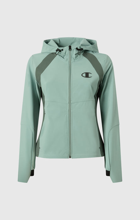 Giacca Con Cappuccio in Nylon Stretch Donna Slim Fit