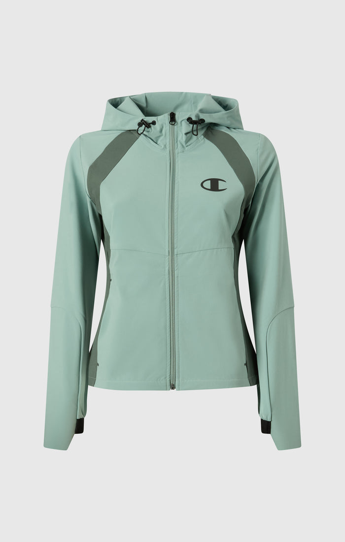 Giacca Con Cappuccio in Nylon Stretch Donna Slim Fit