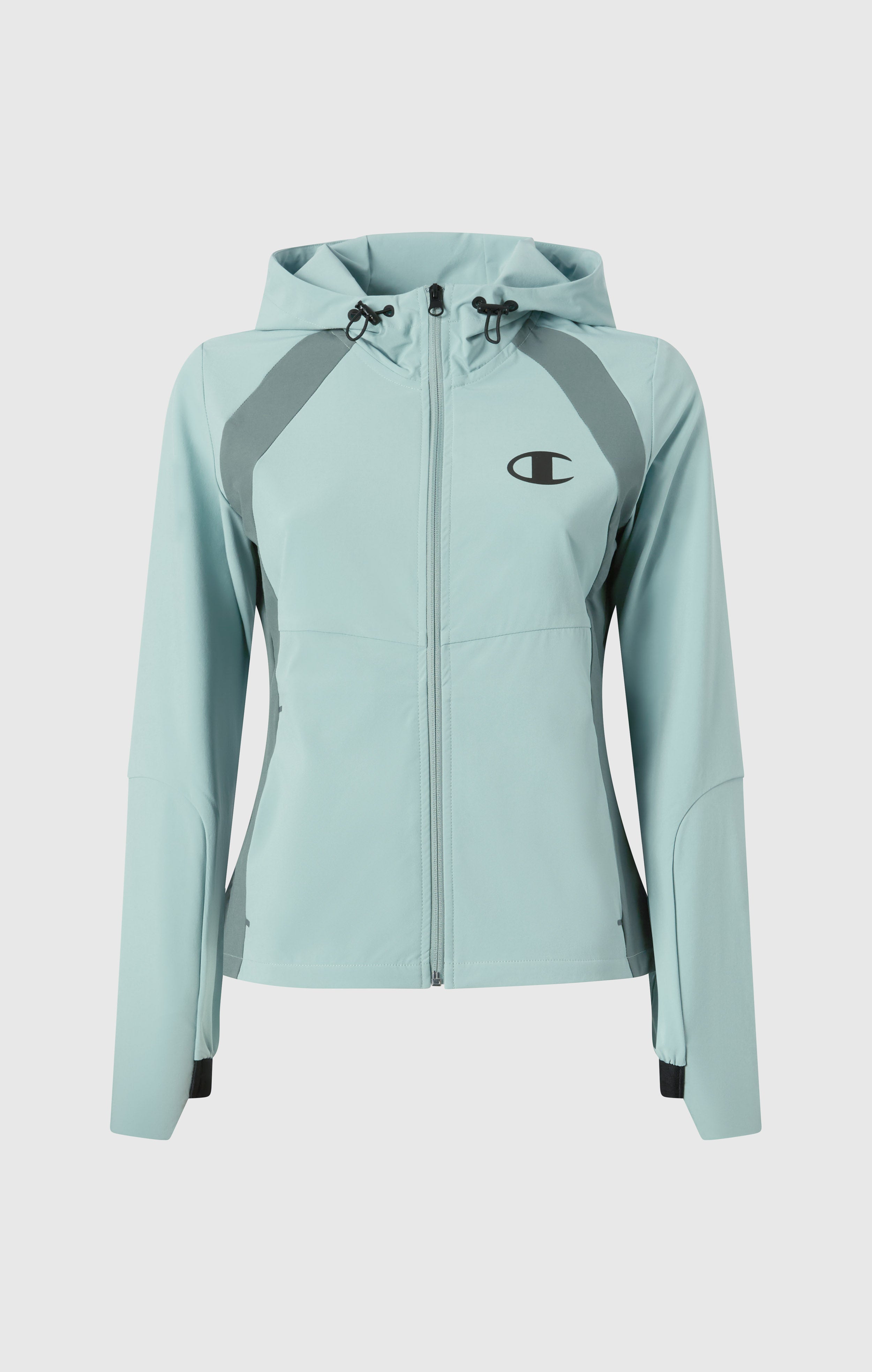 Women’s Stretch Nylon Hooded Track Top Slim Fit