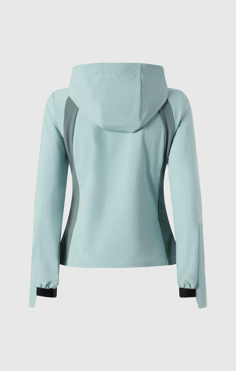 Women’s Stretch Nylon Hooded Track Top Slim Fit