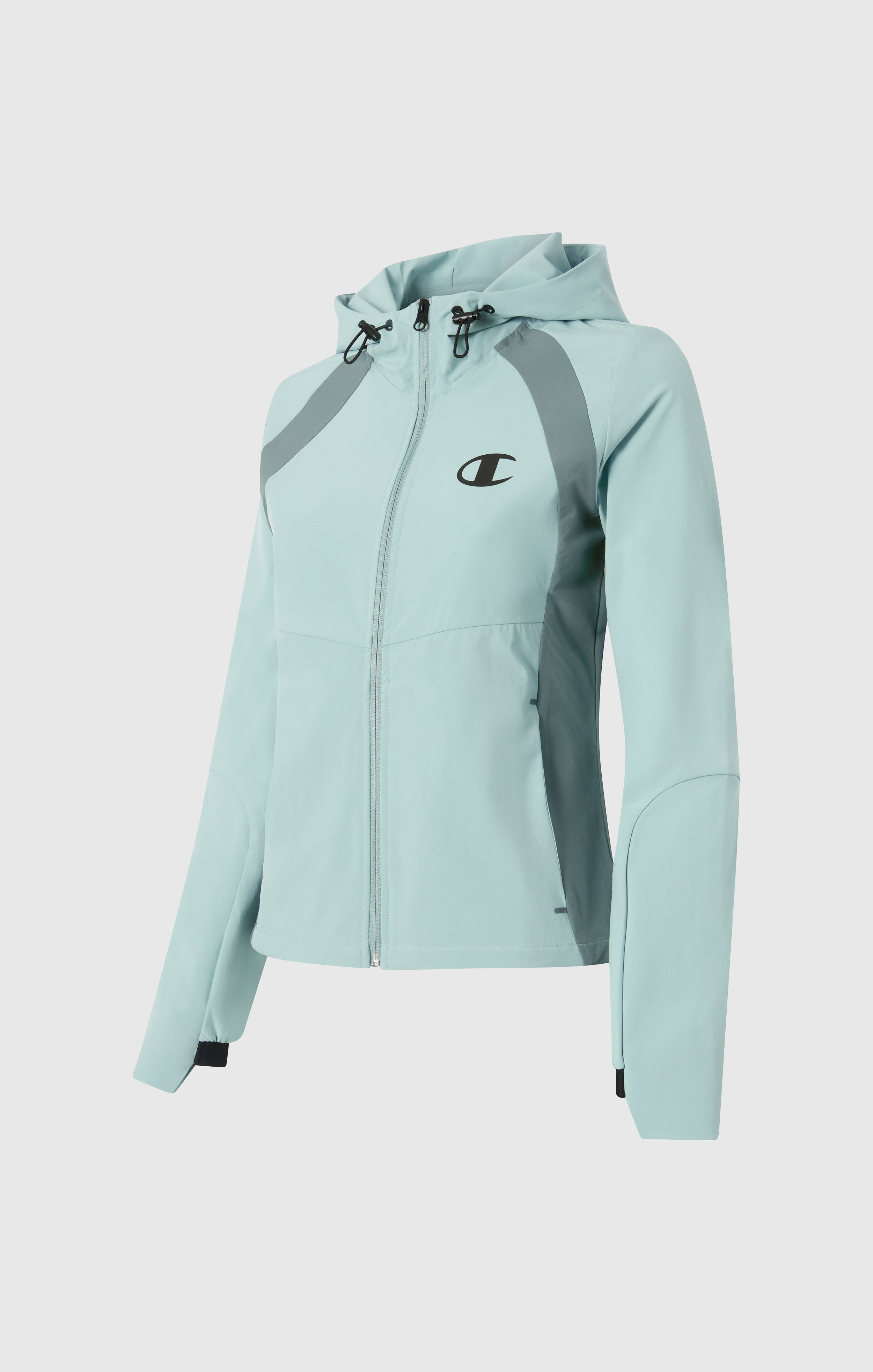 Women’s Stretch Nylon Hooded Track Top Slim Fit