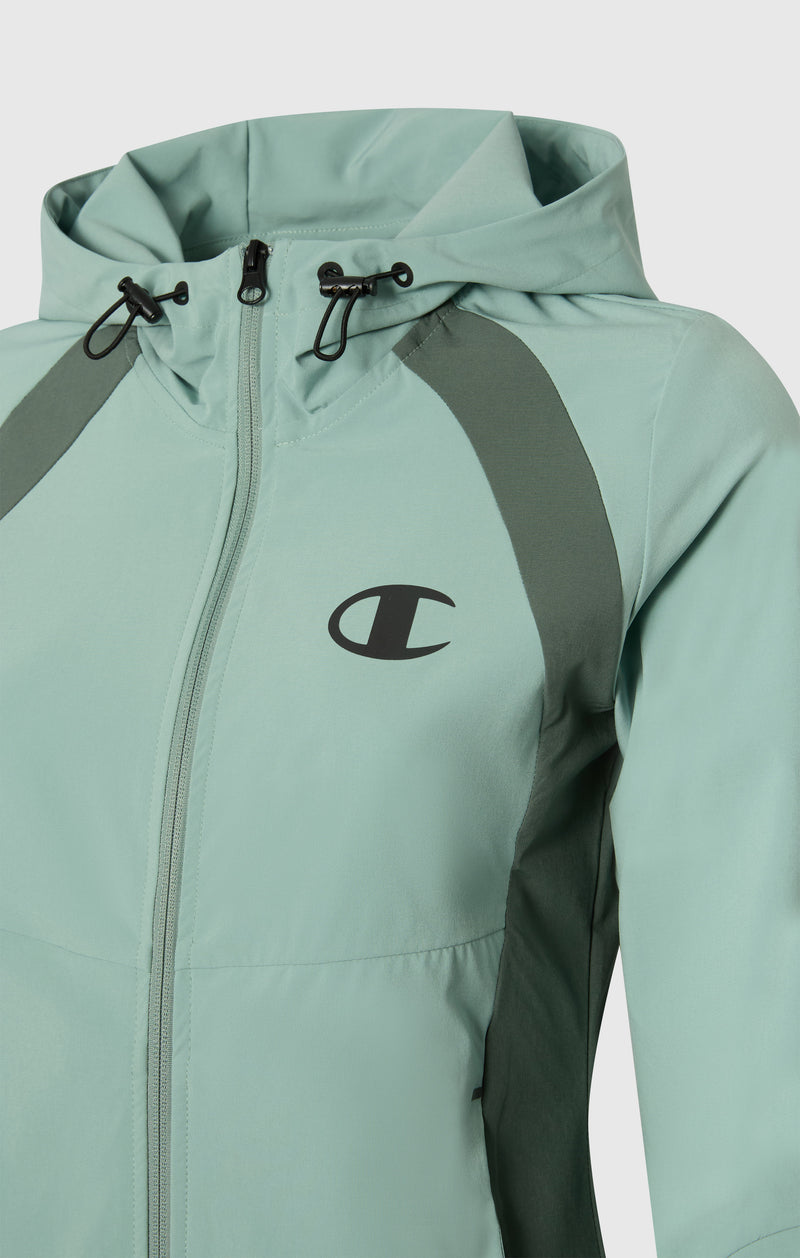 Giacca Con Cappuccio in Nylon Stretch Donna Slim Fit