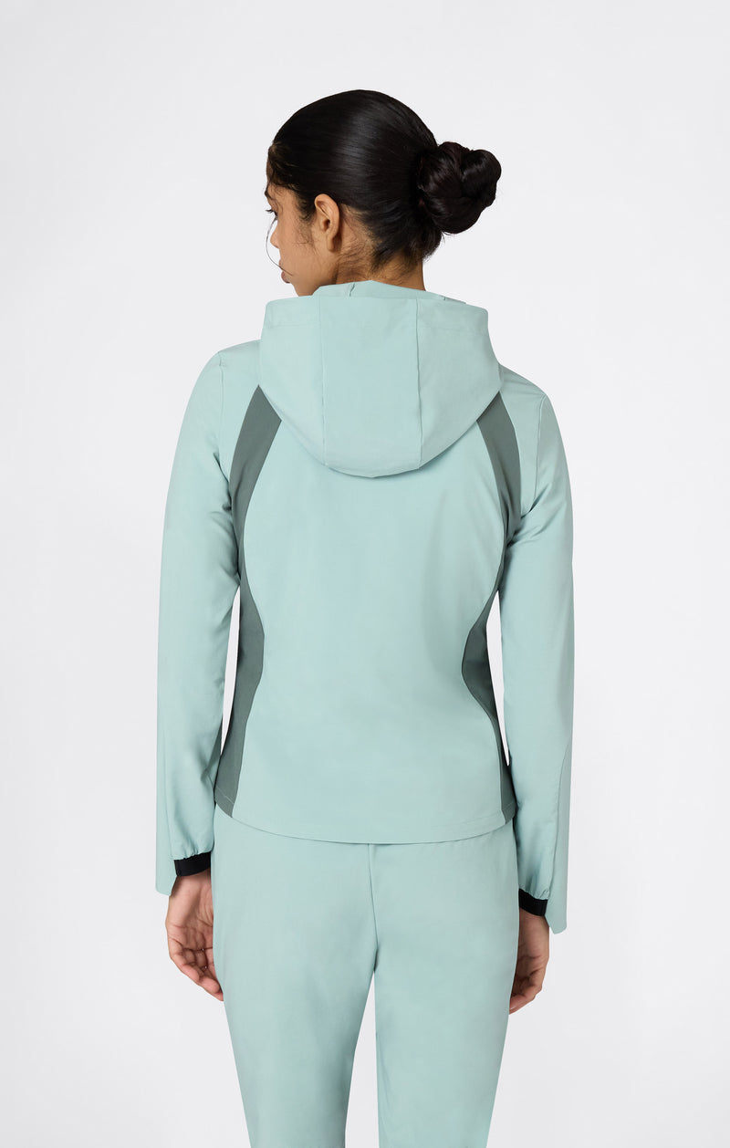 Women’s Stretch Nylon Hooded Track Top Slim Fit