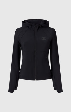 Women’s Stretch Nylon Hooded Track Top Slim Fit