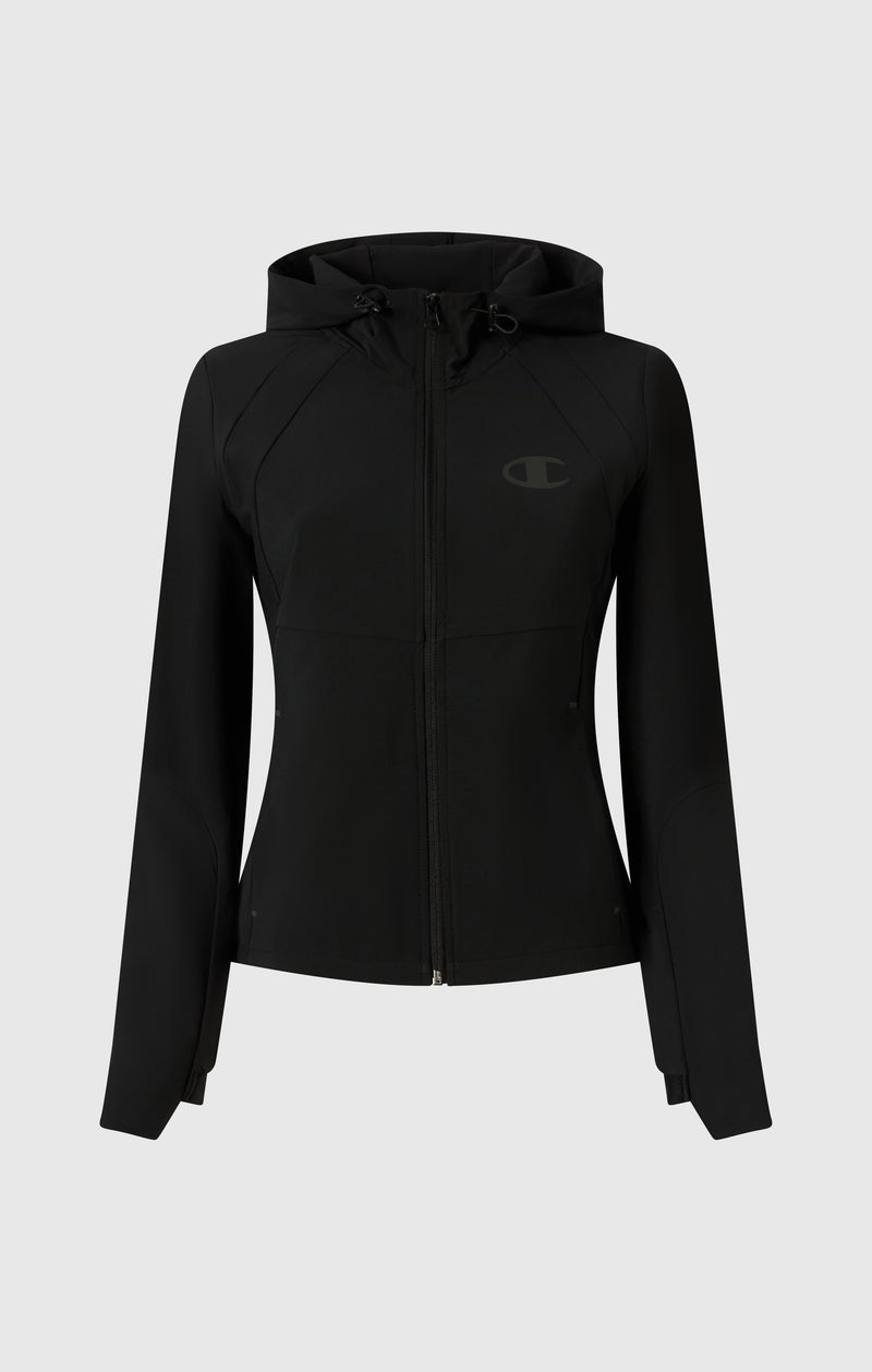 Giacca Con Cappuccio in Nylon Stretch Donna Slim Fit