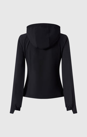 Women’s Stretch Nylon Hooded Track Top Slim Fit