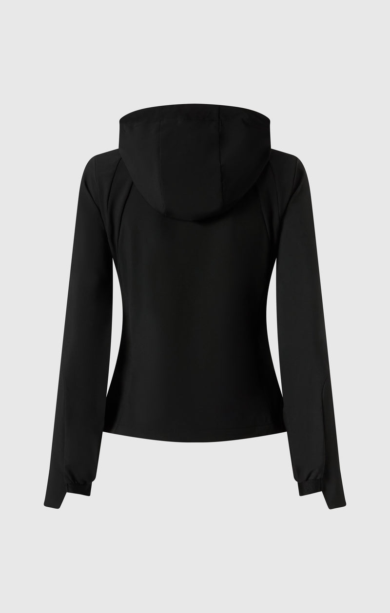 Giacca Con Cappuccio in Nylon Stretch Donna Slim Fit