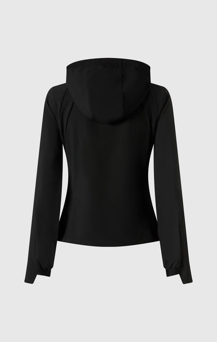Giacca Con Cappuccio in Nylon Stretch Donna Slim Fit