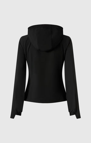 Giacca Con Cappuccio in Nylon Stretch Donna Slim Fit