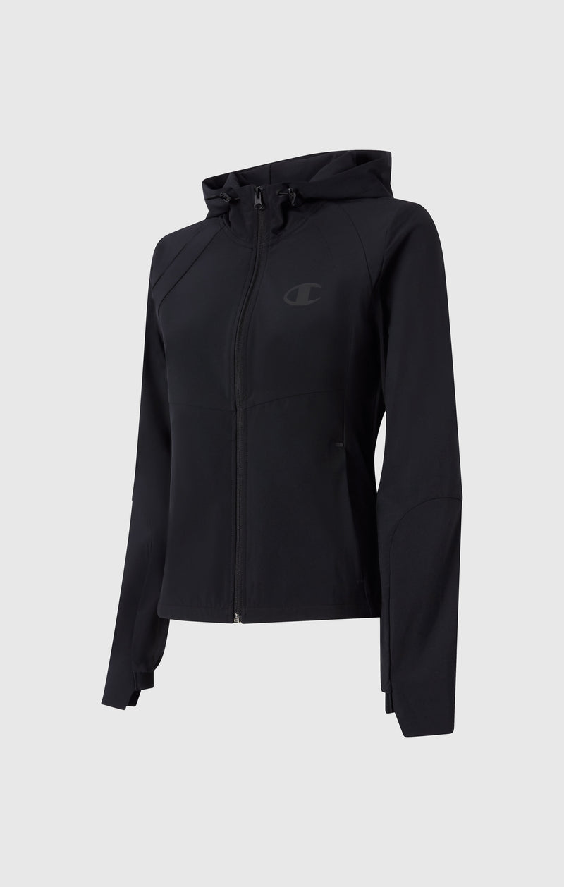 Women’s Stretch Nylon Hooded Track Top Slim Fit