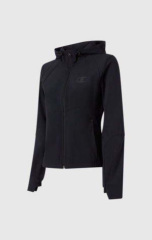 Women’s Stretch Nylon Hooded Track Top Slim Fit