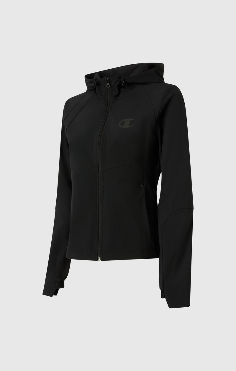 Giacca Con Cappuccio in Nylon Stretch Donna Slim Fit