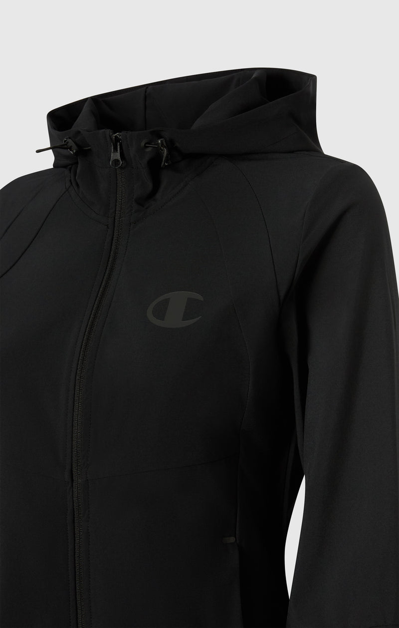 Giacca Con Cappuccio in Nylon Stretch Donna Slim Fit