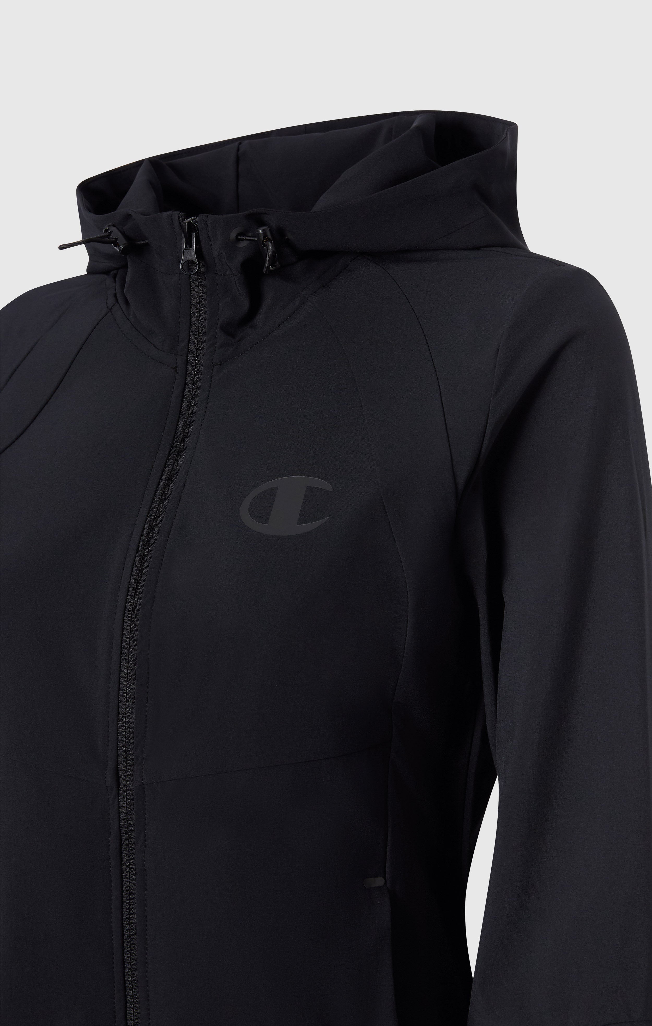 Women’s Stretch Nylon Hooded Track Top Slim Fit